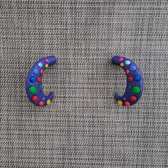 Jewelry - Glitter Purple Rainbow 🌈 Earrings 👑